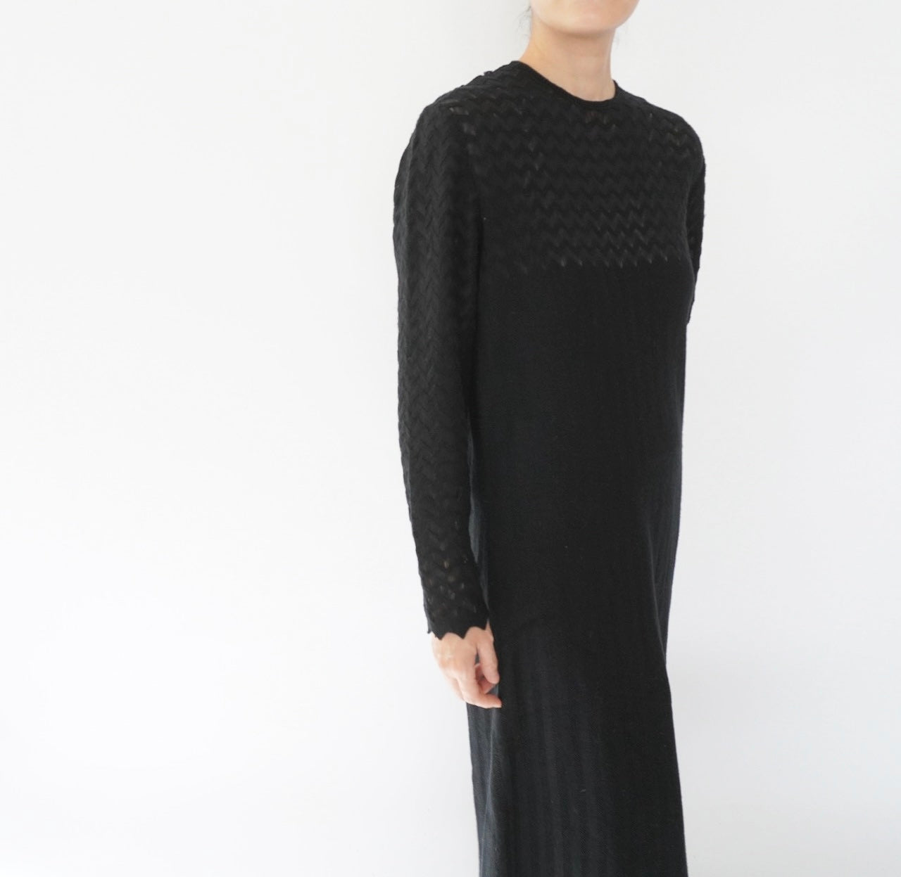 80s Black Knit Dress