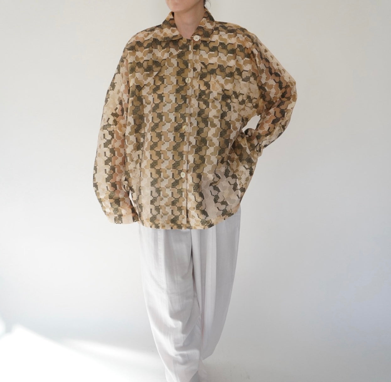 90s Sheer Pattern Shirt