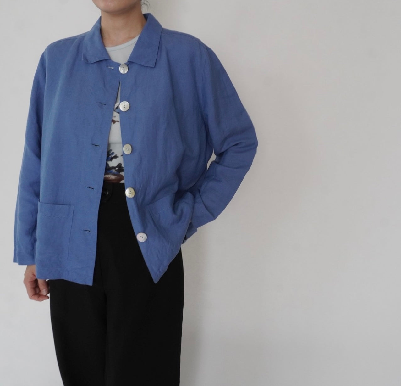 90s Linen Shirt Jacket