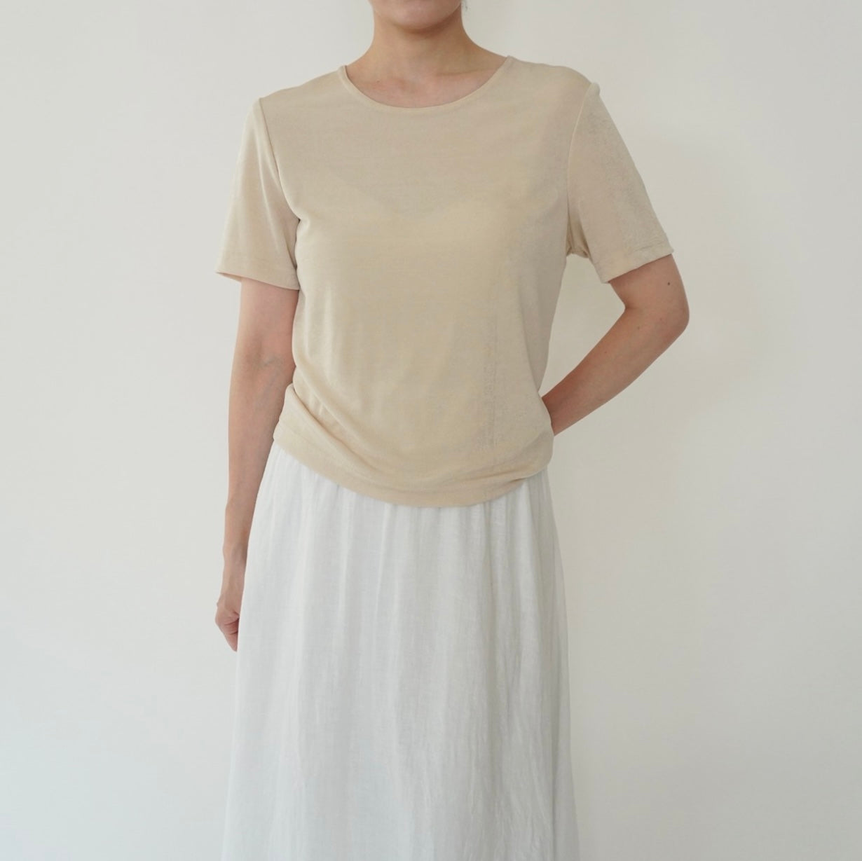 90s Beige Top Made in USA