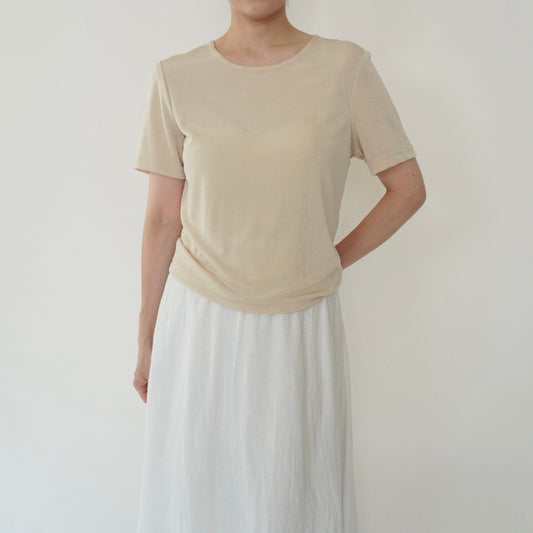 90s Beige Top Made in USA