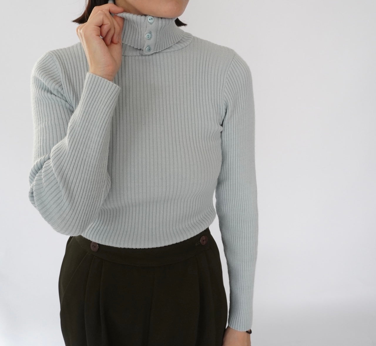 90s Design Ribbed Top Made in Italy