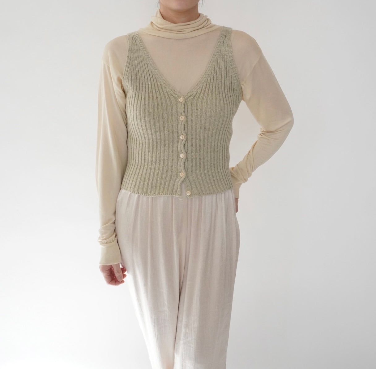 90s Ribbed Top Made in Italy