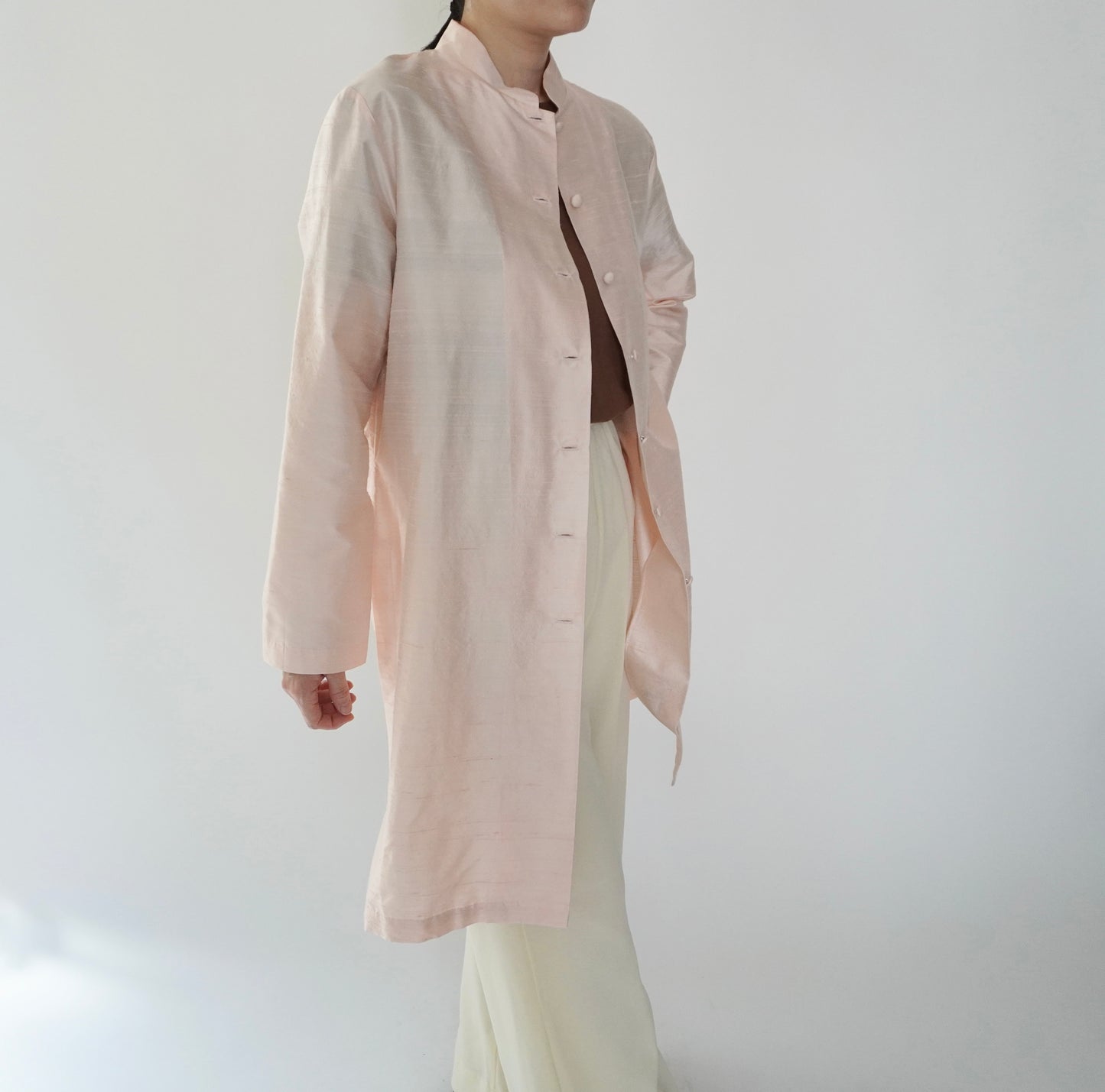 90s Raw Silk Shirt Jacket Made in USA