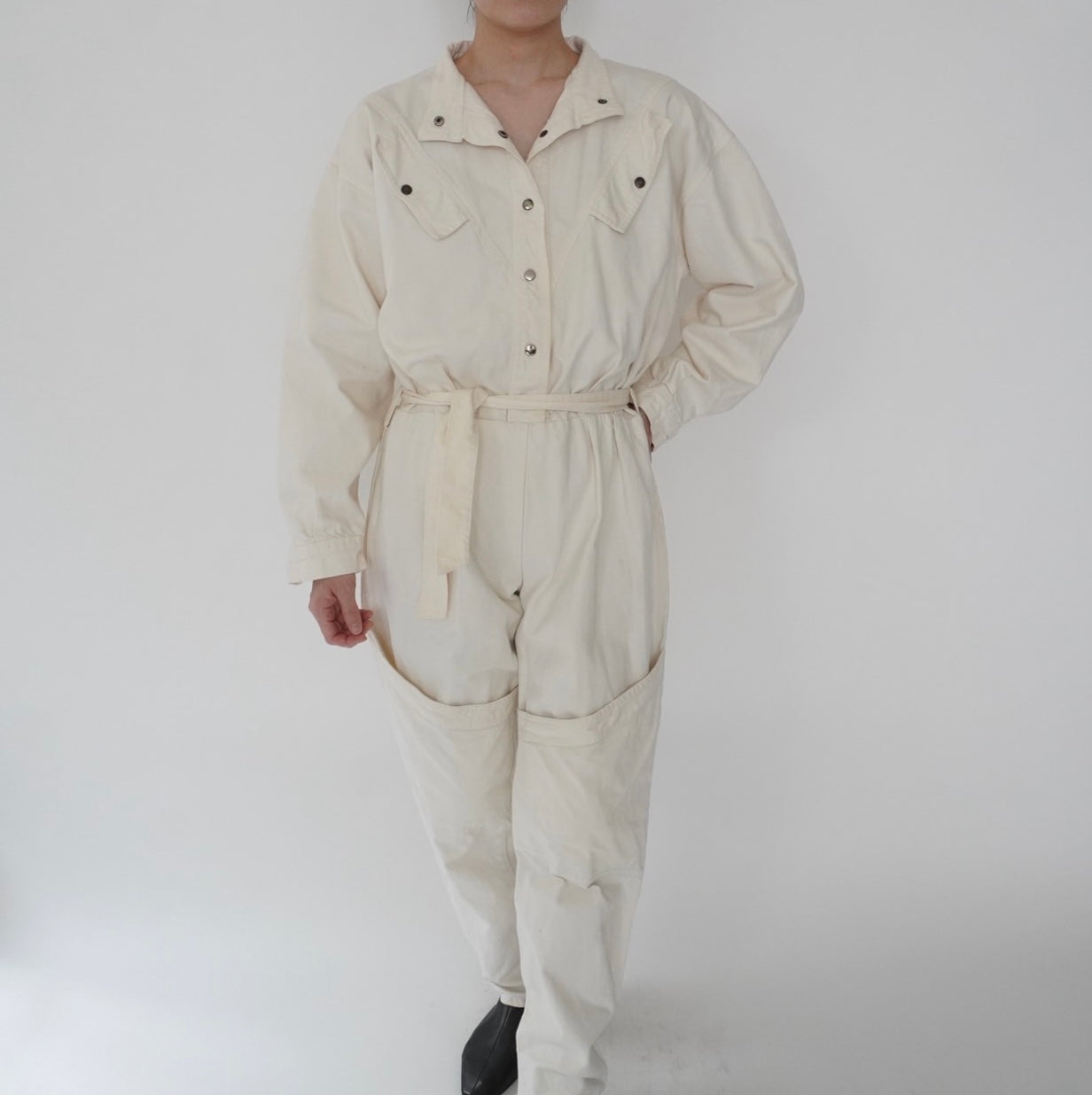 80s EURO Design Ivory Jumpsuit