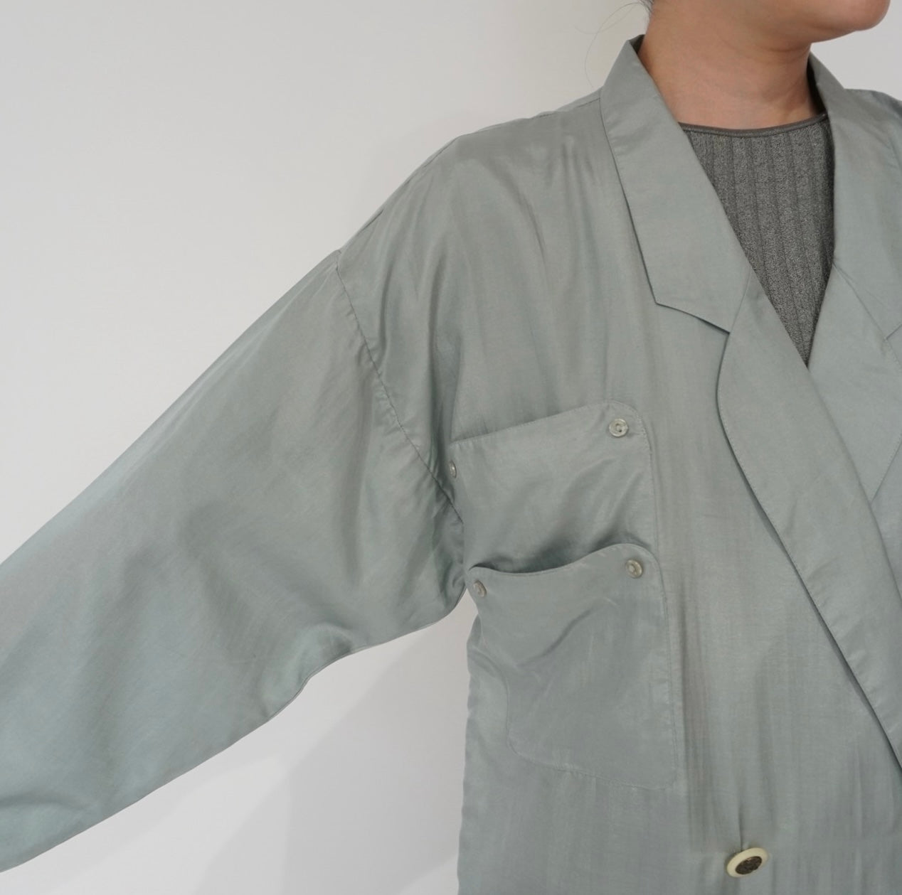 80s EURO Silk Pullover Shirt Jacket