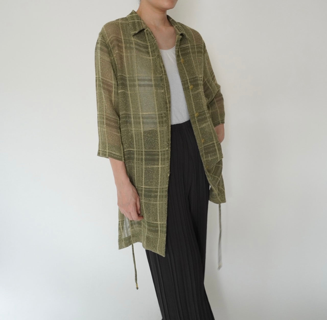 90s Plaid Long Shirt, Jacket