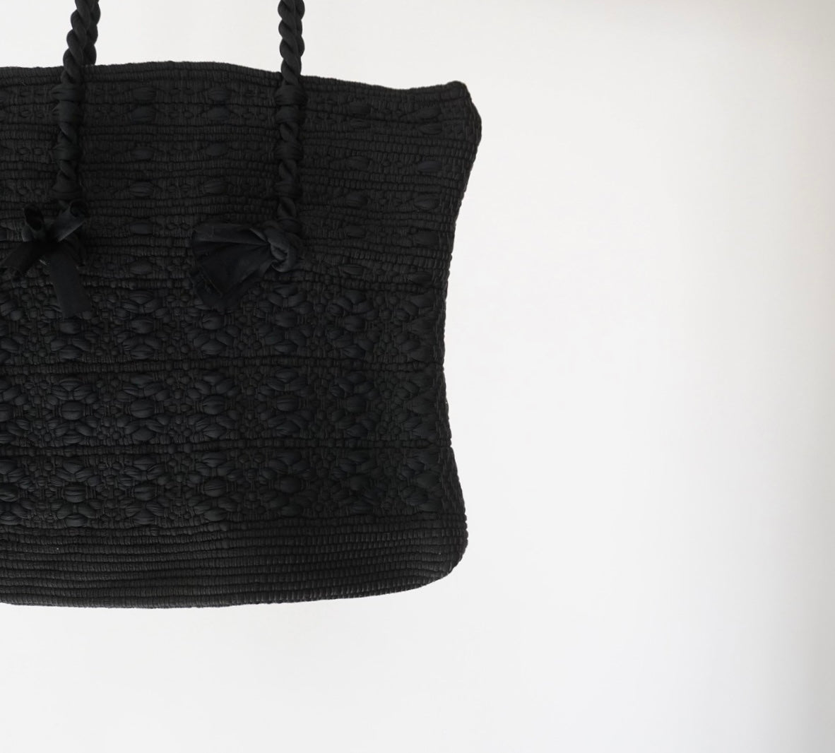 40s Woven Black Bag