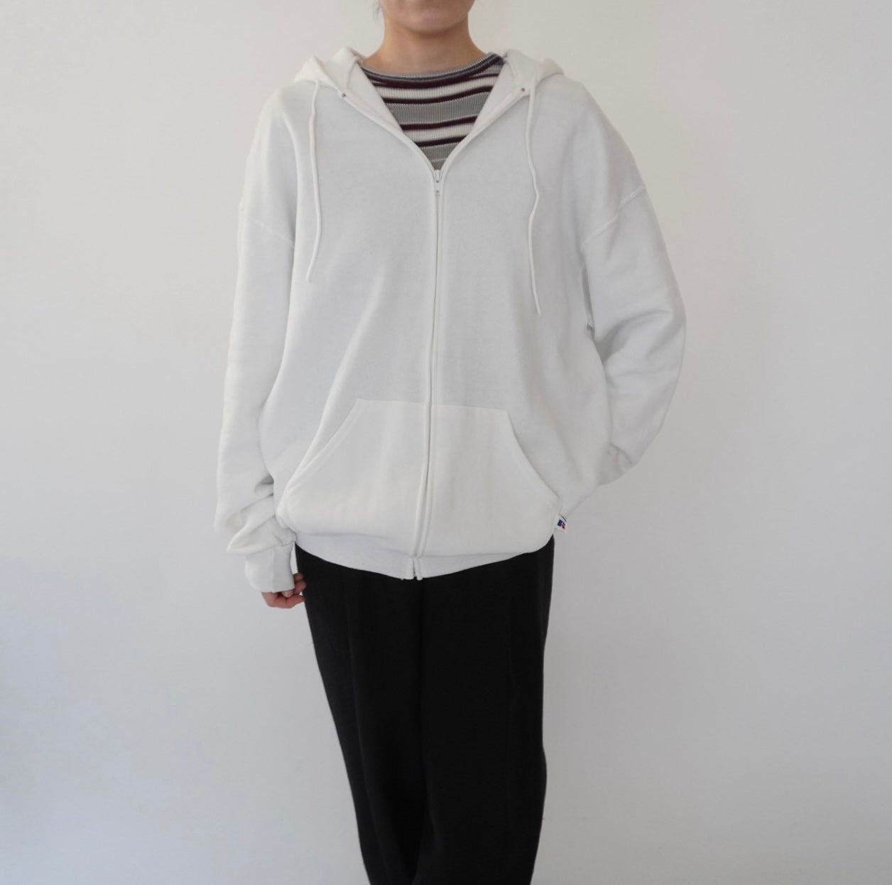 90s "Russell Athletic" Hooded Zip Sweater Made in USA