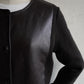 90s Faux Leather Top,Cardigan