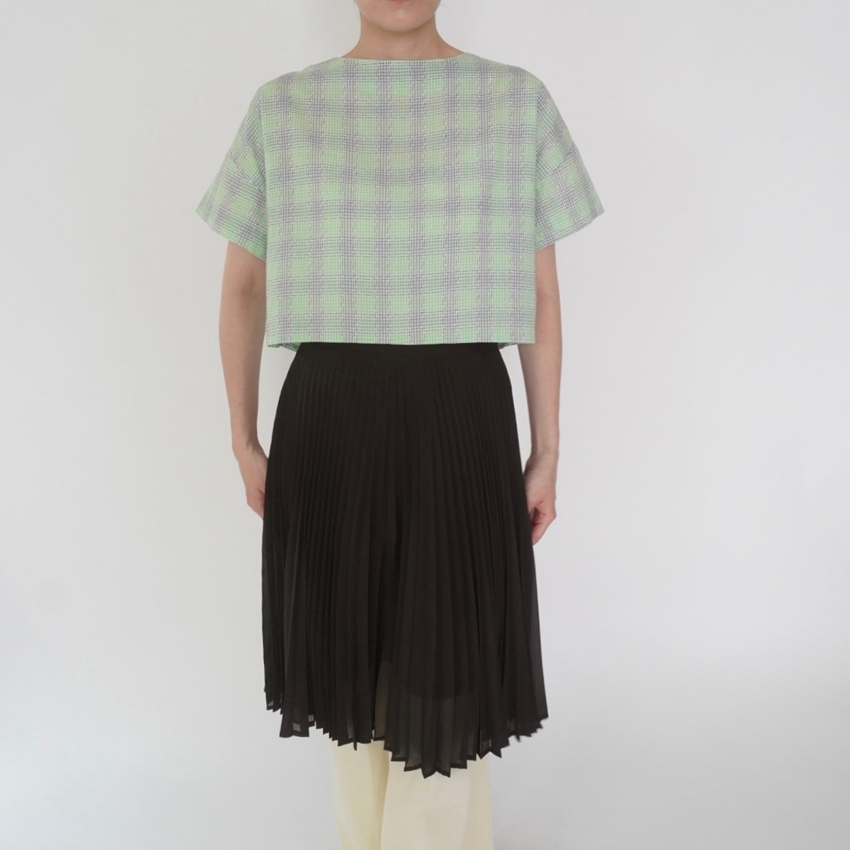 60s Plaid Boxy Blouse