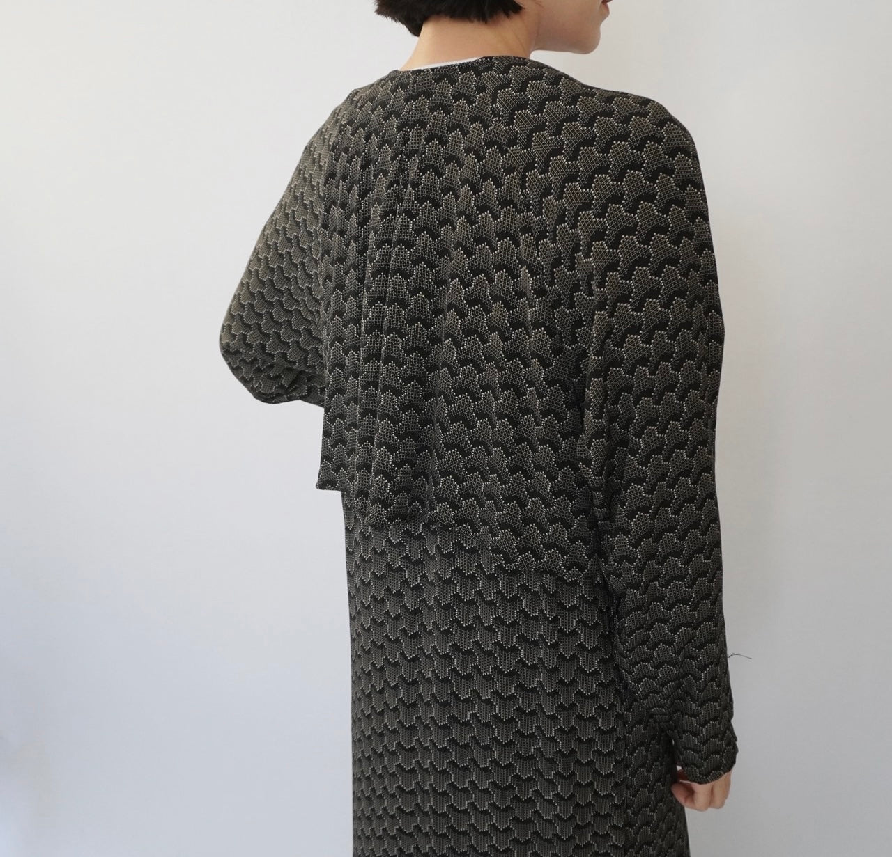 80s Design Rayon Pattern Dress Made in USA