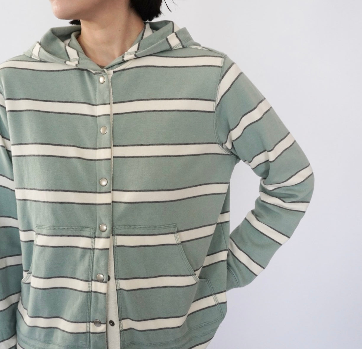 90s Striped Hooded Top
