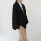 90s Black Linen Design Jakcet