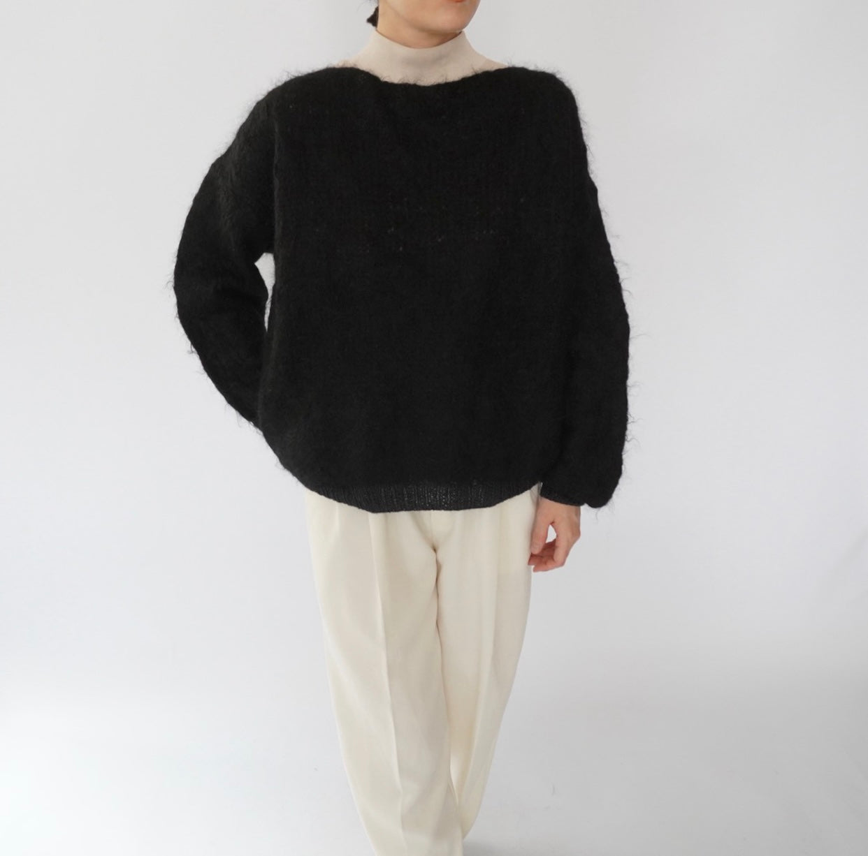80s Black Mohair Knit
