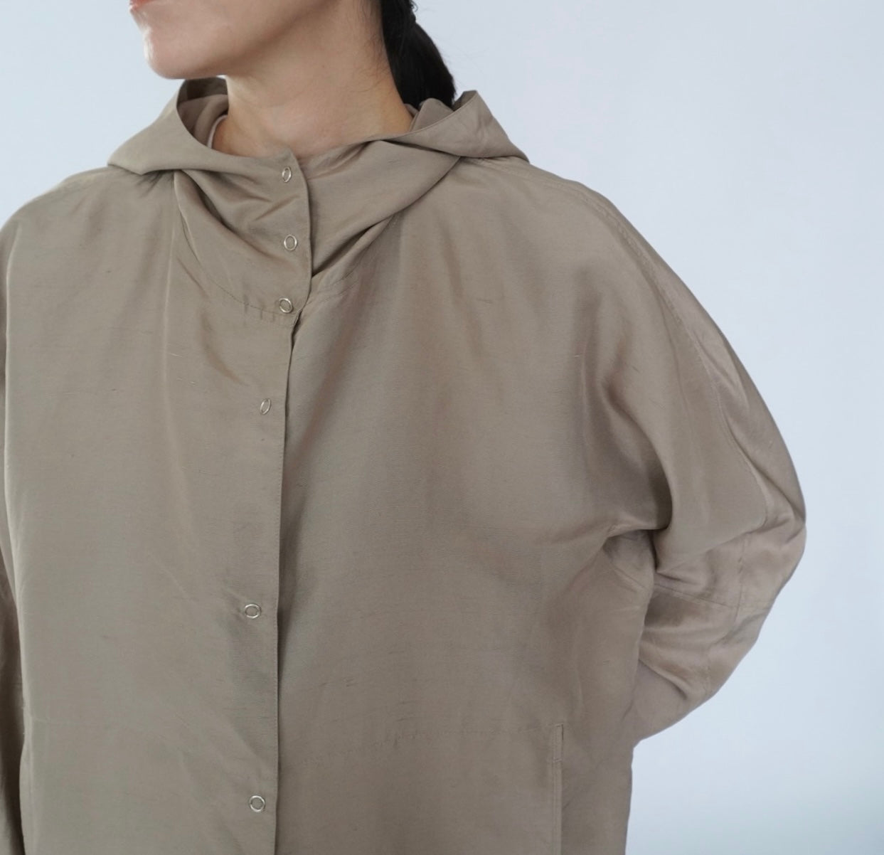 90s Hoodie Silk Blouse