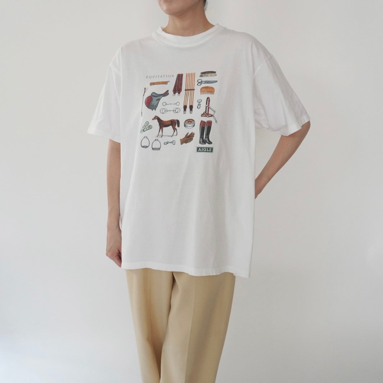 90s "AIGLE" Printed T-shirt Made in France