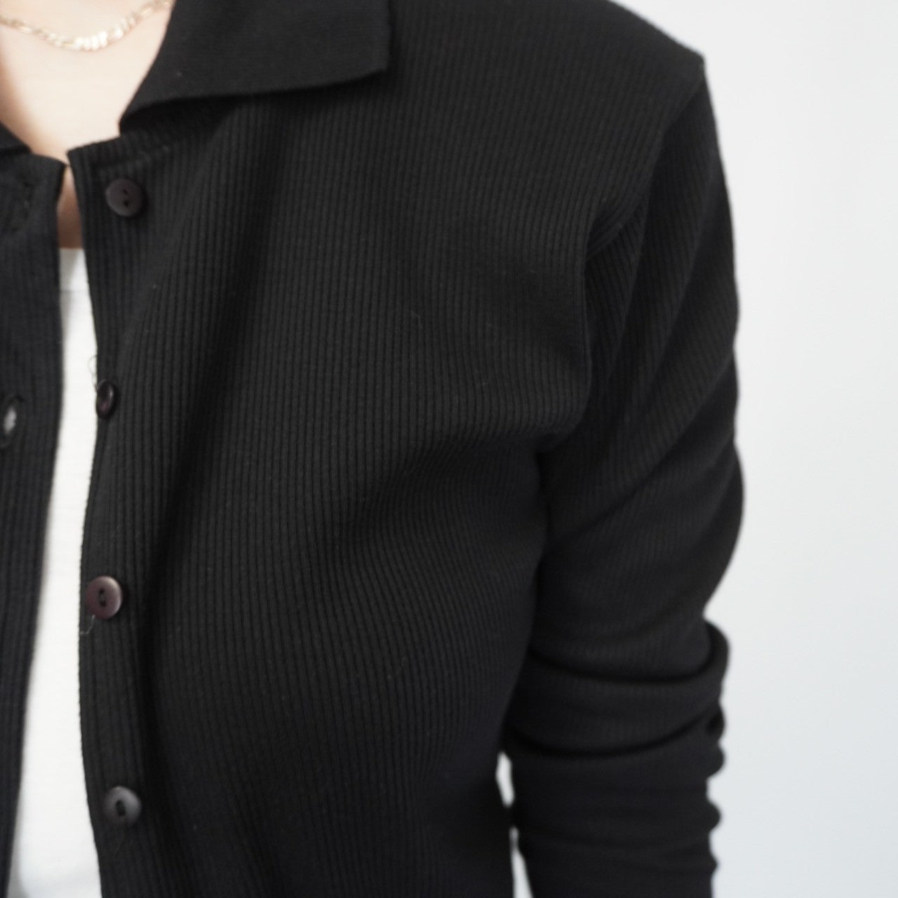 90s Black Ribbed Top