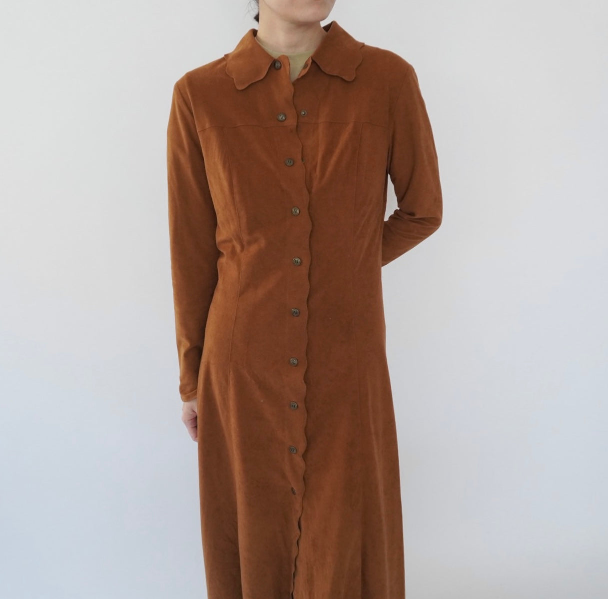 90s "FENDI" Faux Suede Dress Made in Italy