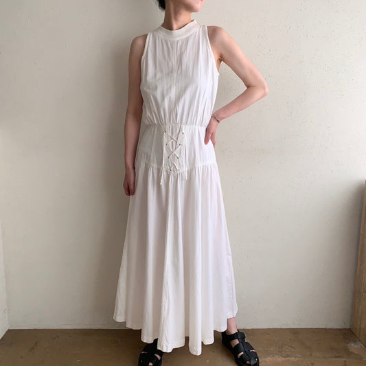 80s Lace Up Design Dress Made in USA
