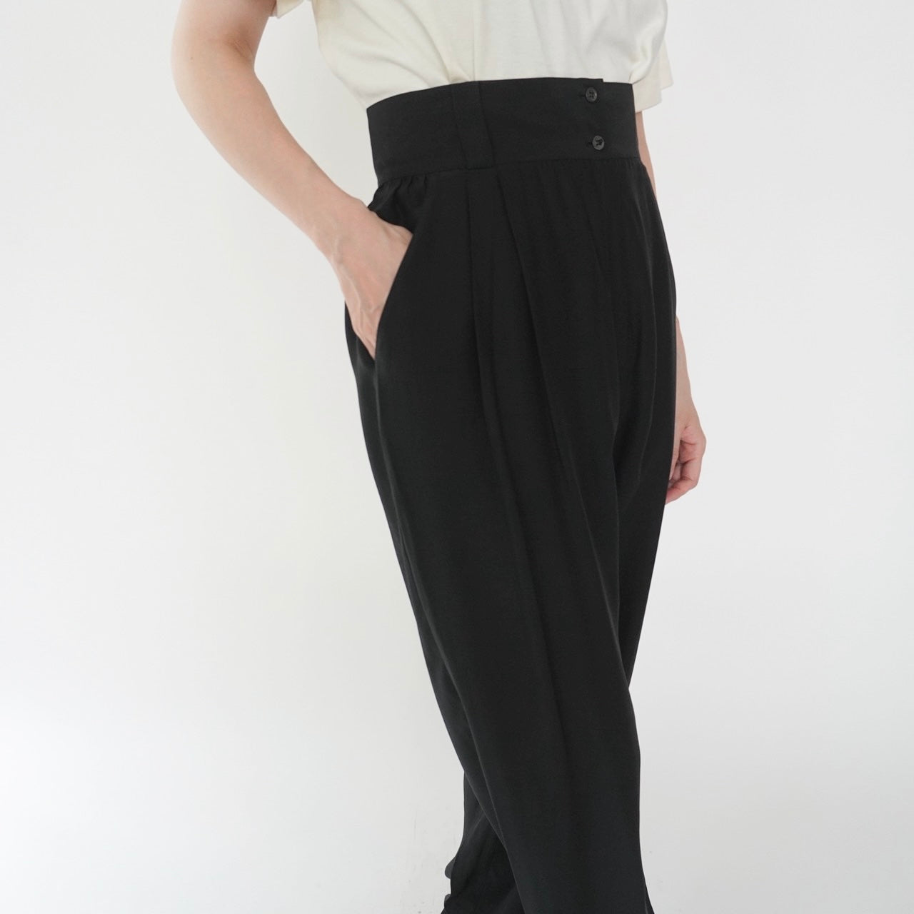 80s Silk High Waist Pants