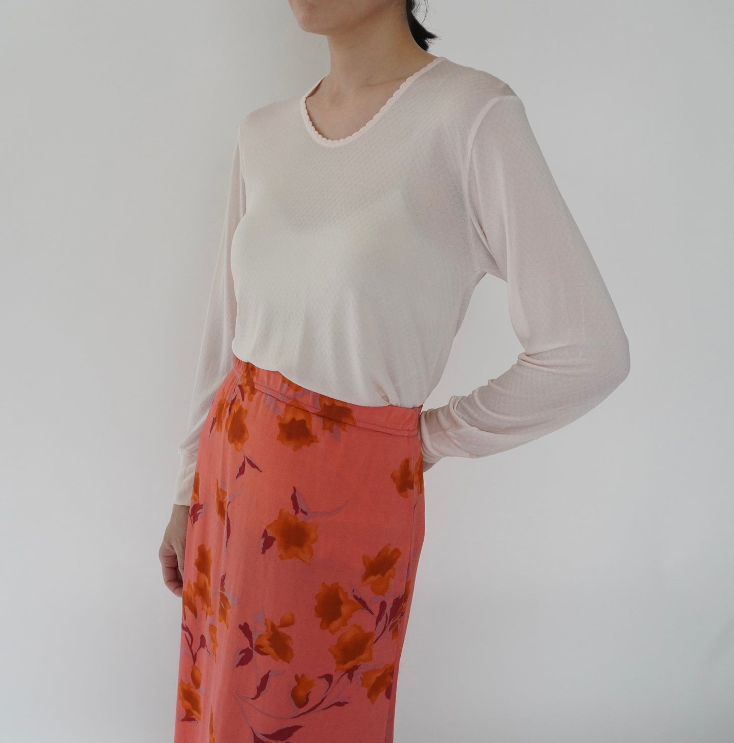 90s Light Pink Silk Top