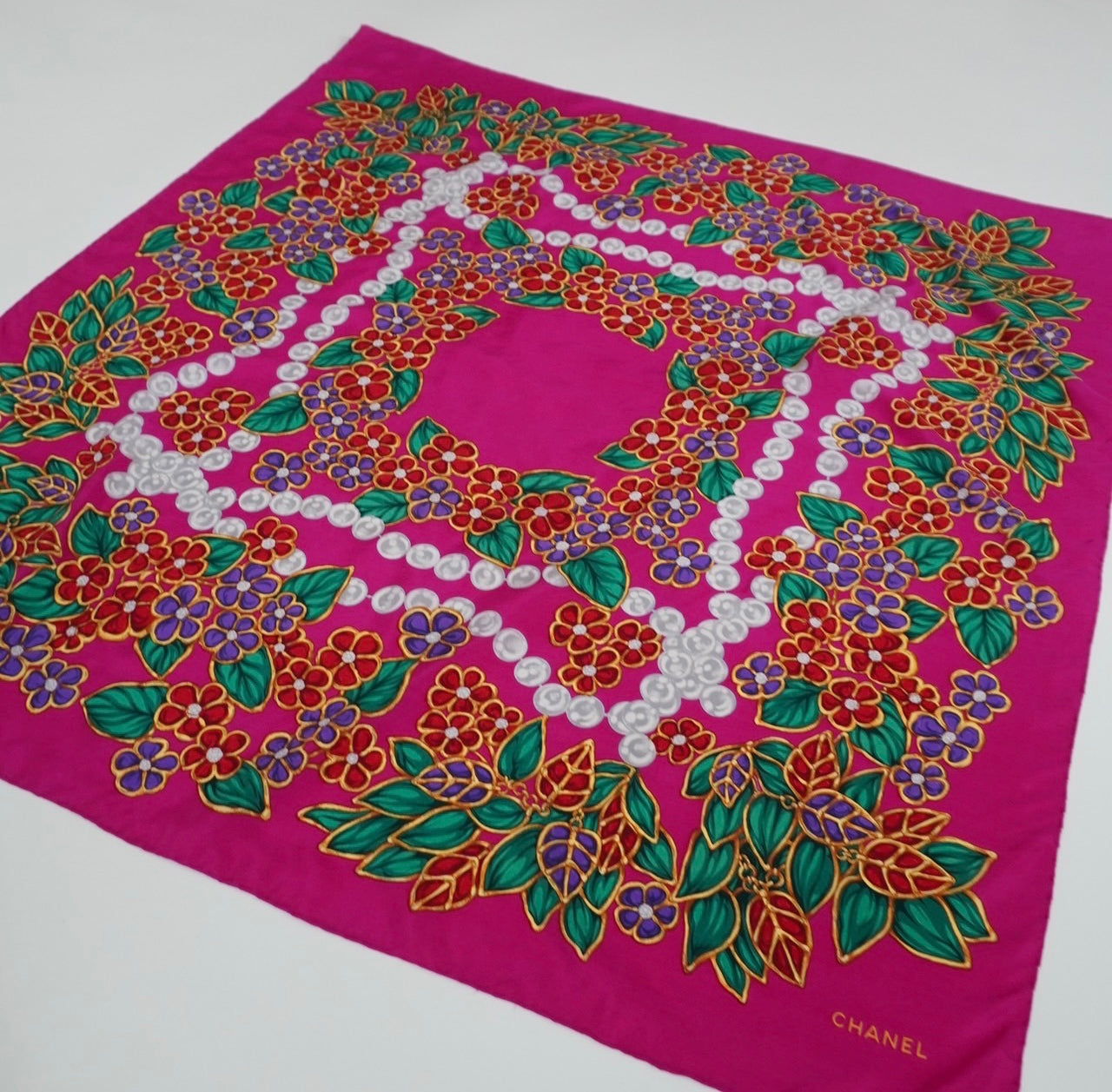”CHANEL” Silk Scarf Made in Italy