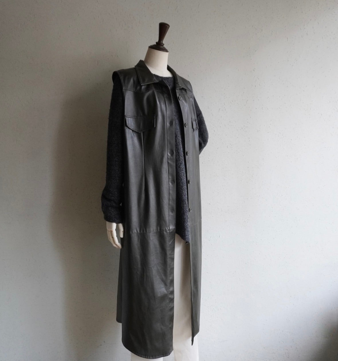 90s Faux Leather Dress Made in Italy