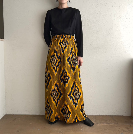 70s Printed Maxi Skirt