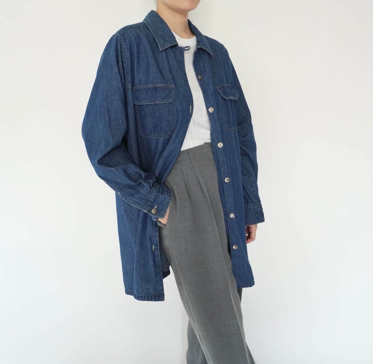 90s Denim Long Shirt