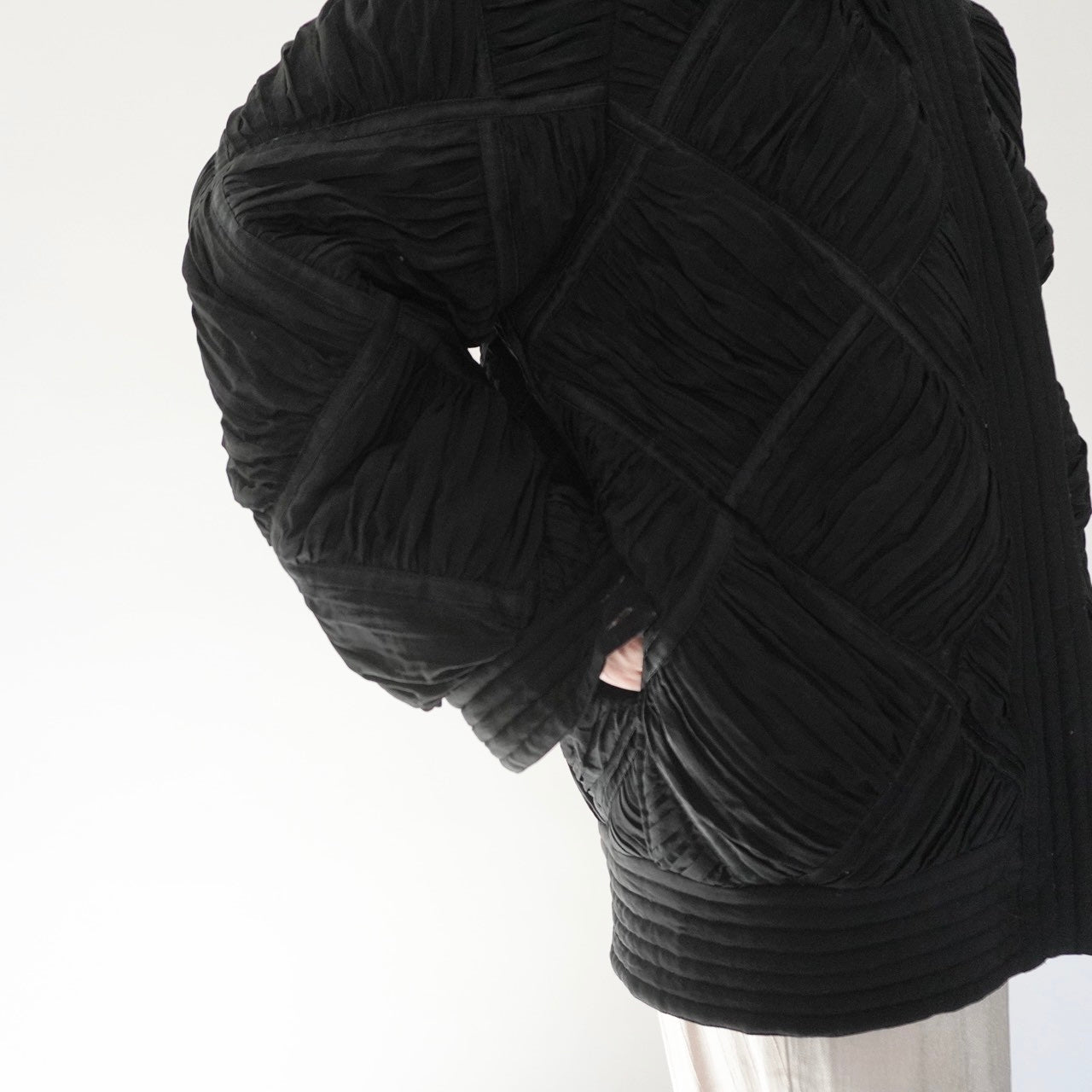 80s Silk Pleat Design Jacket