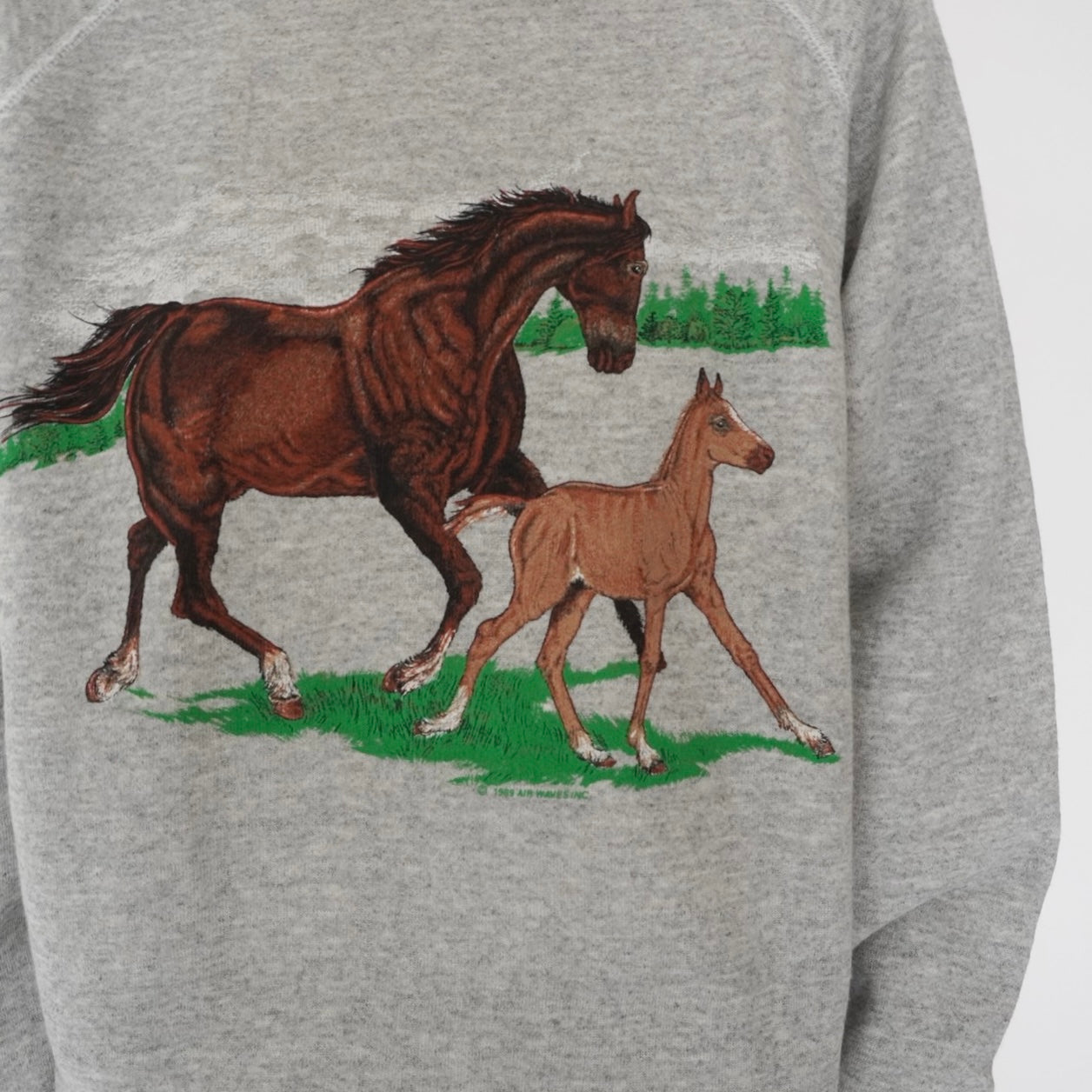 80s Horse Printed Sweater Made in USA