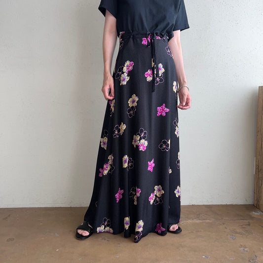 80s EURO  Printed Maxi Skirt