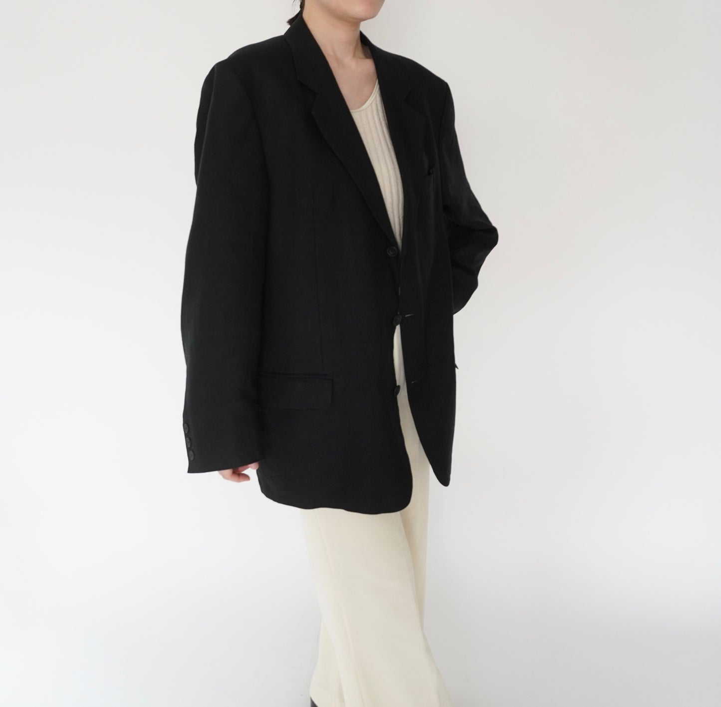 90s Linen Oversized Jacket