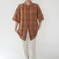 90s Linen Plaid  Shirt