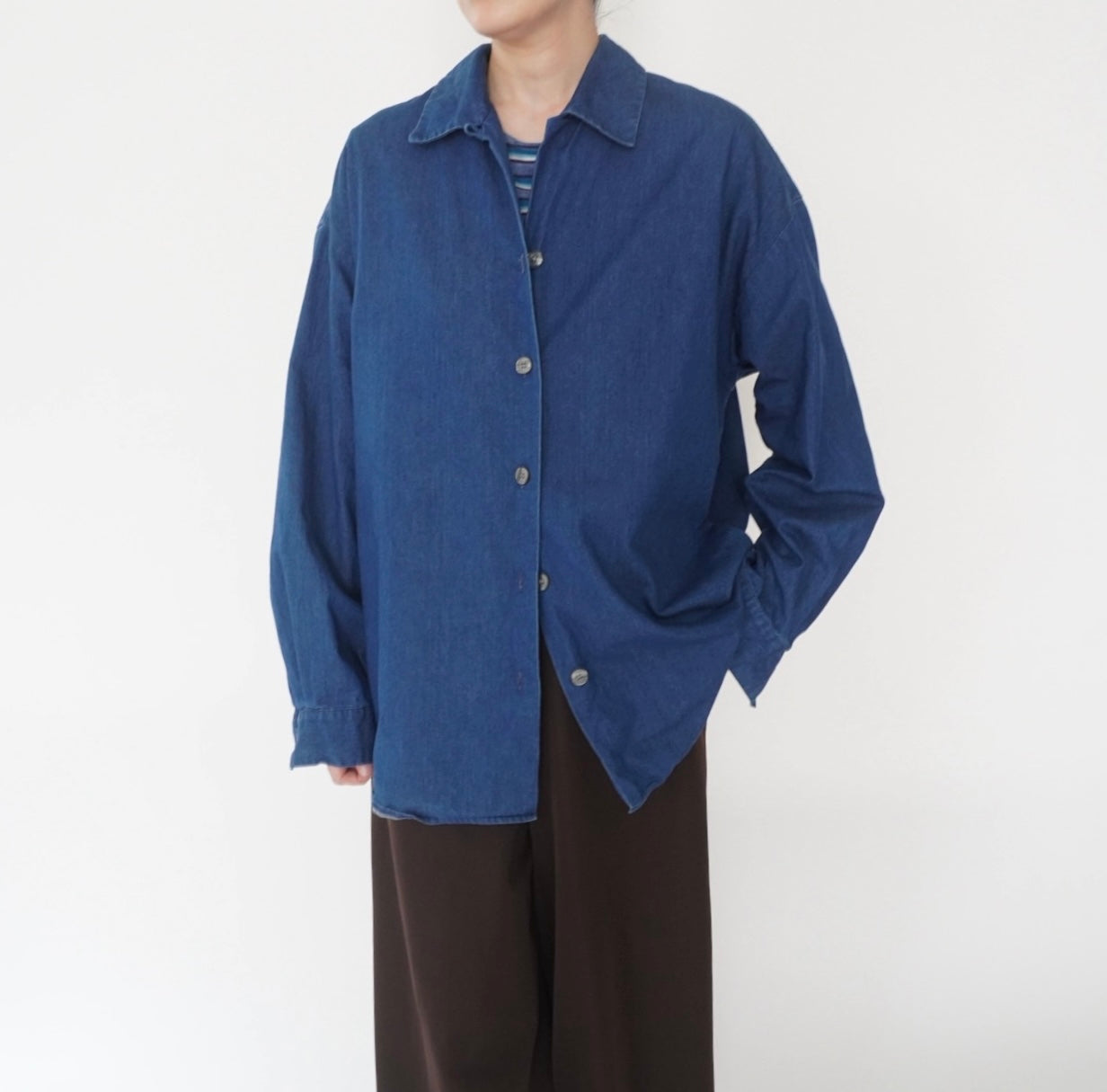 80s "ANNE KLEIN" Denim Shirt