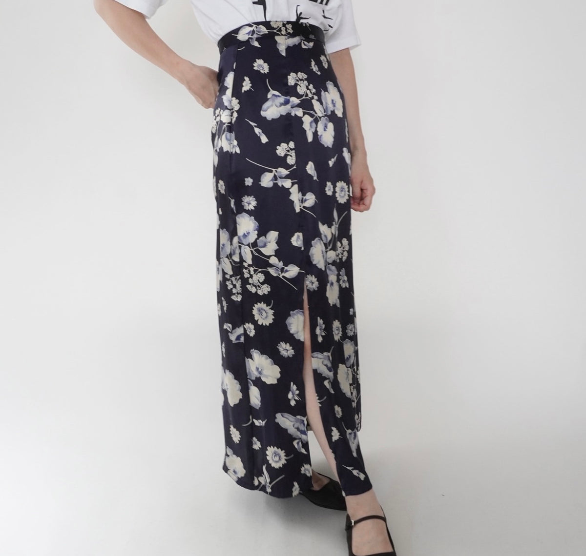 90s Floral Print Skirt