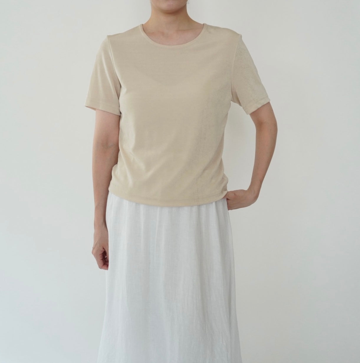 90s Beige Top Made in USA