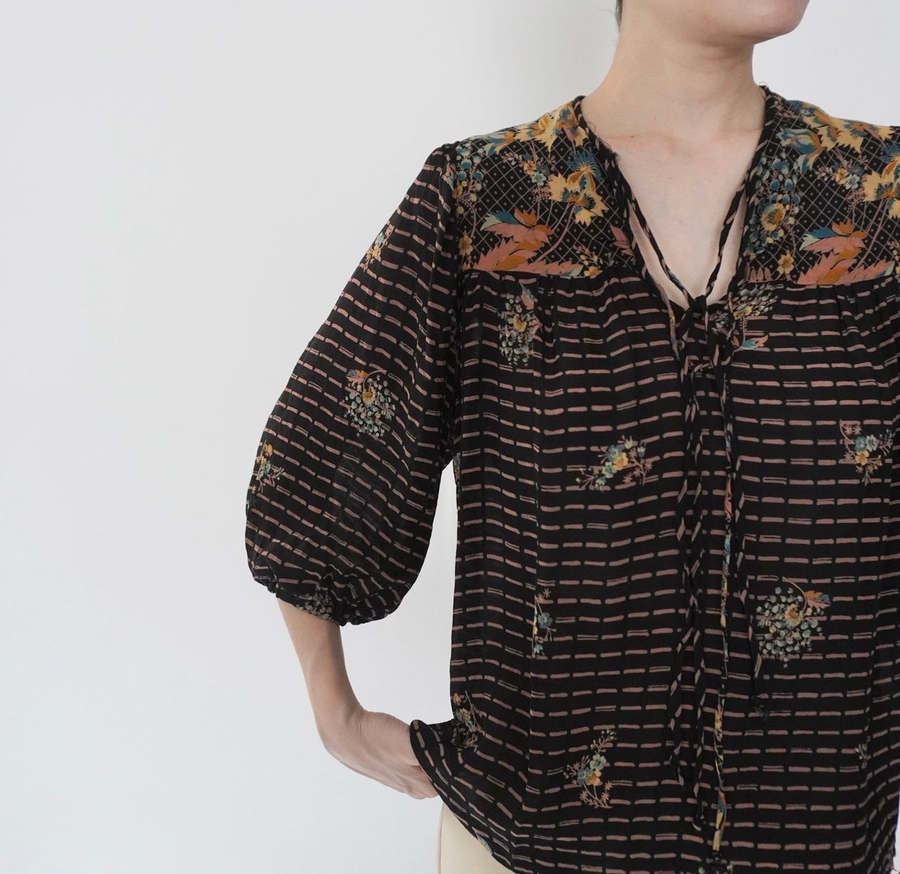 70s Printed Blouse