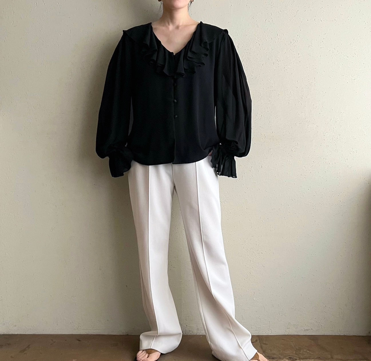 90s Ruffle Blouse Made in USA