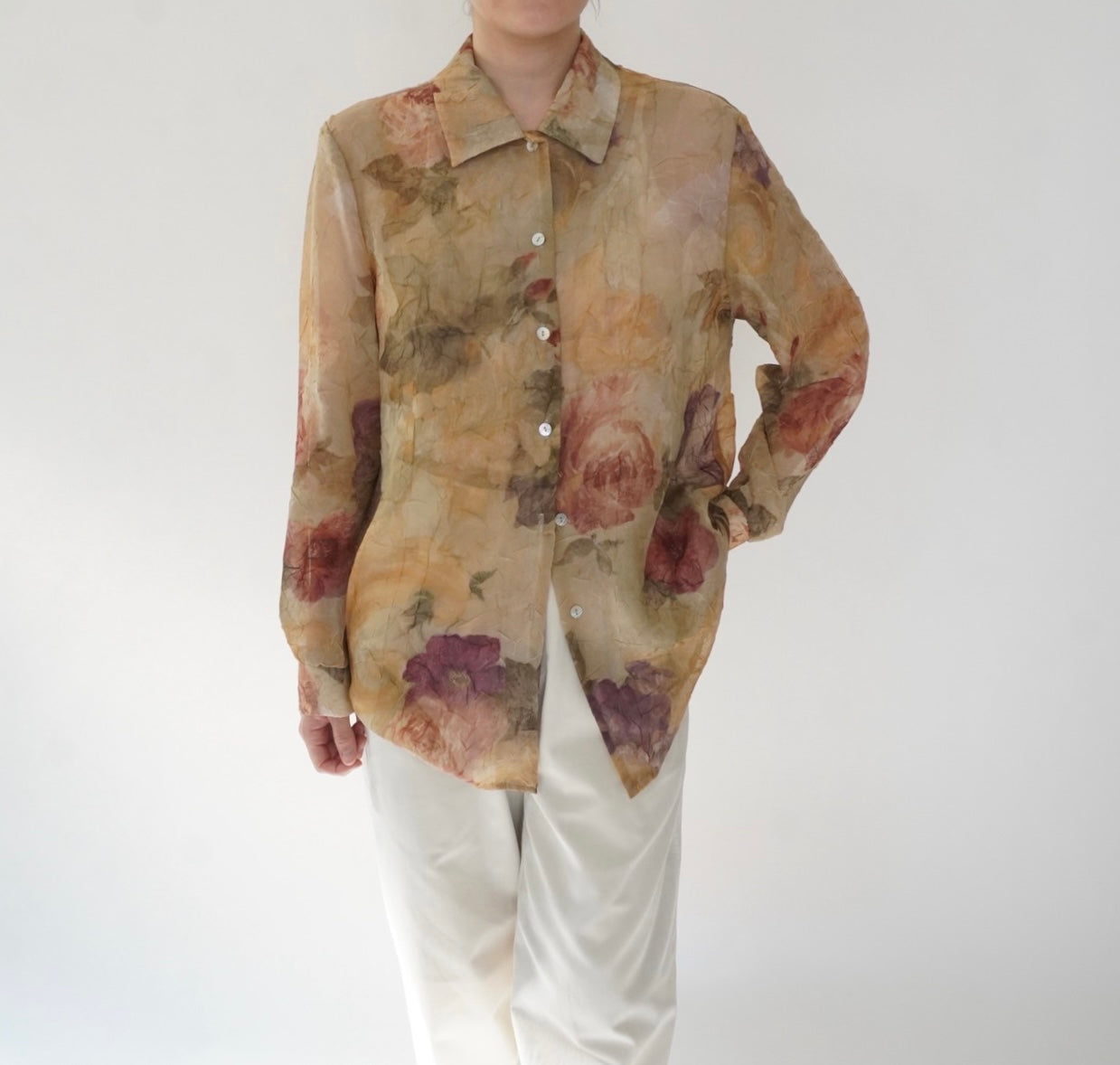 90s Printed Sheer Shirt Made in USA