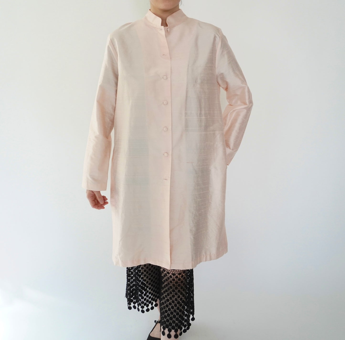 90s Raw Silk Shirt Jacket Made in USA