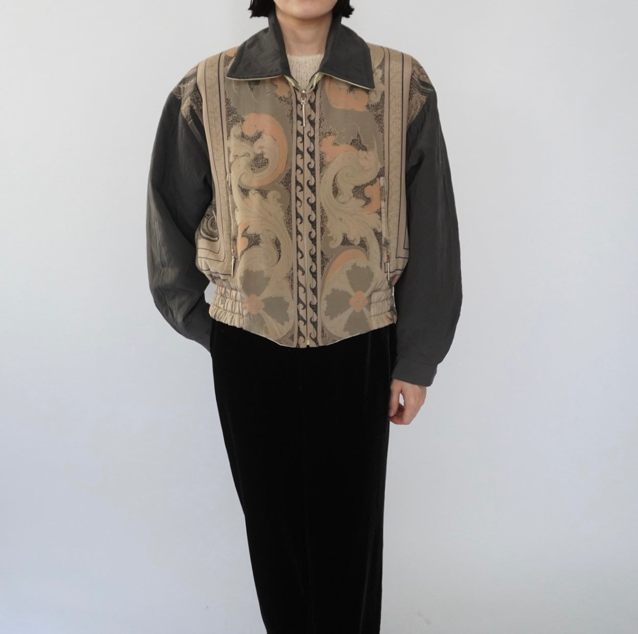 90s"Laurel" Silk Reversible Jacket Made in Germany