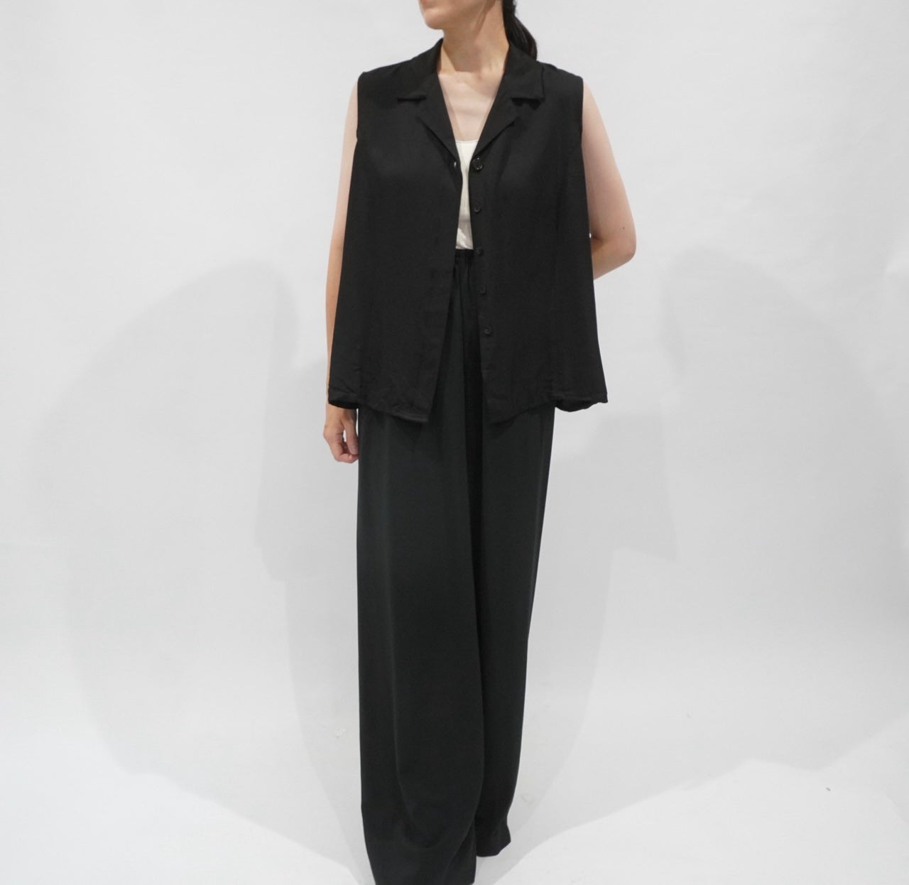 90s Black Vest,Blouse