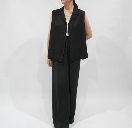 90s Black Vest,Blouse
