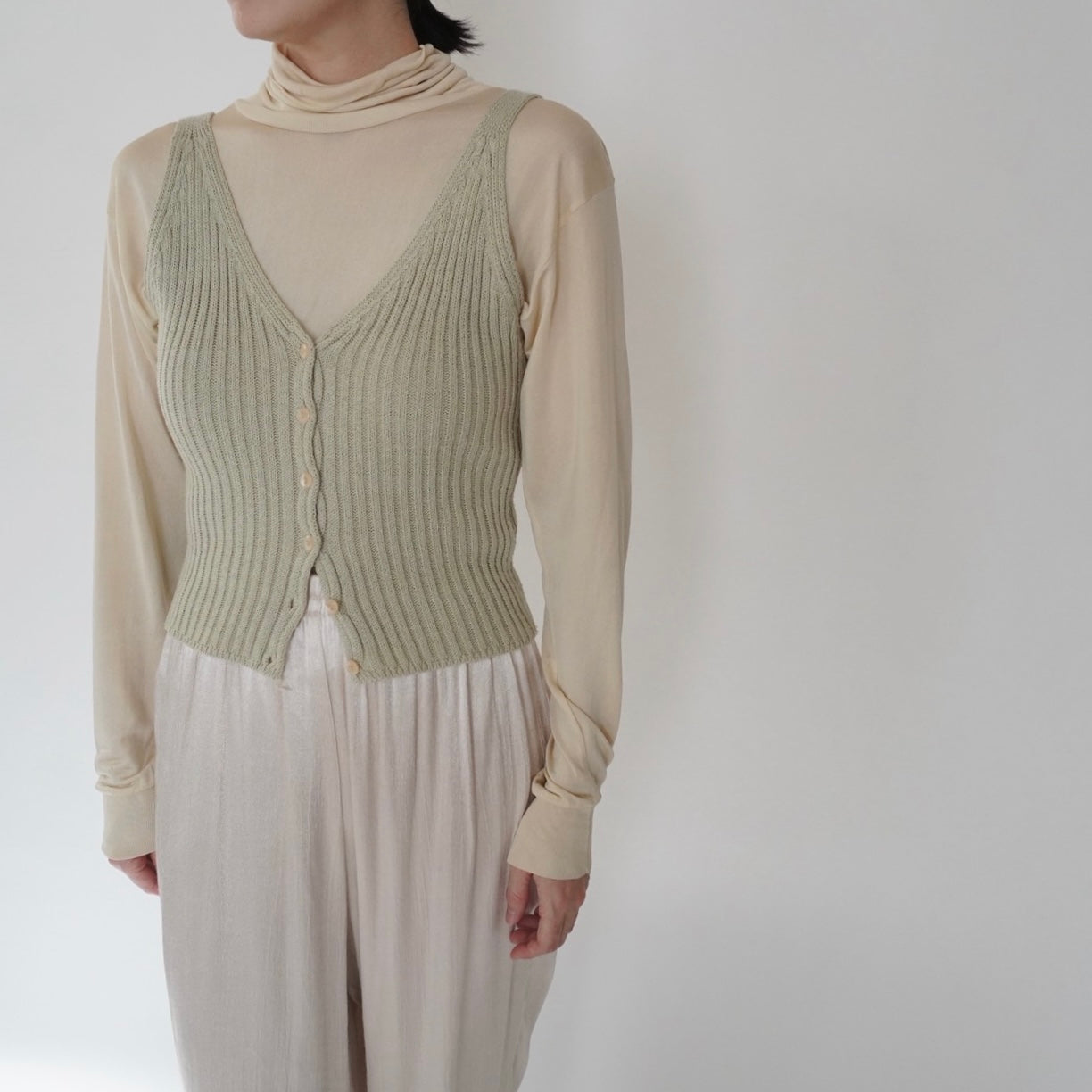 90s Ribbed Top Made in Italy