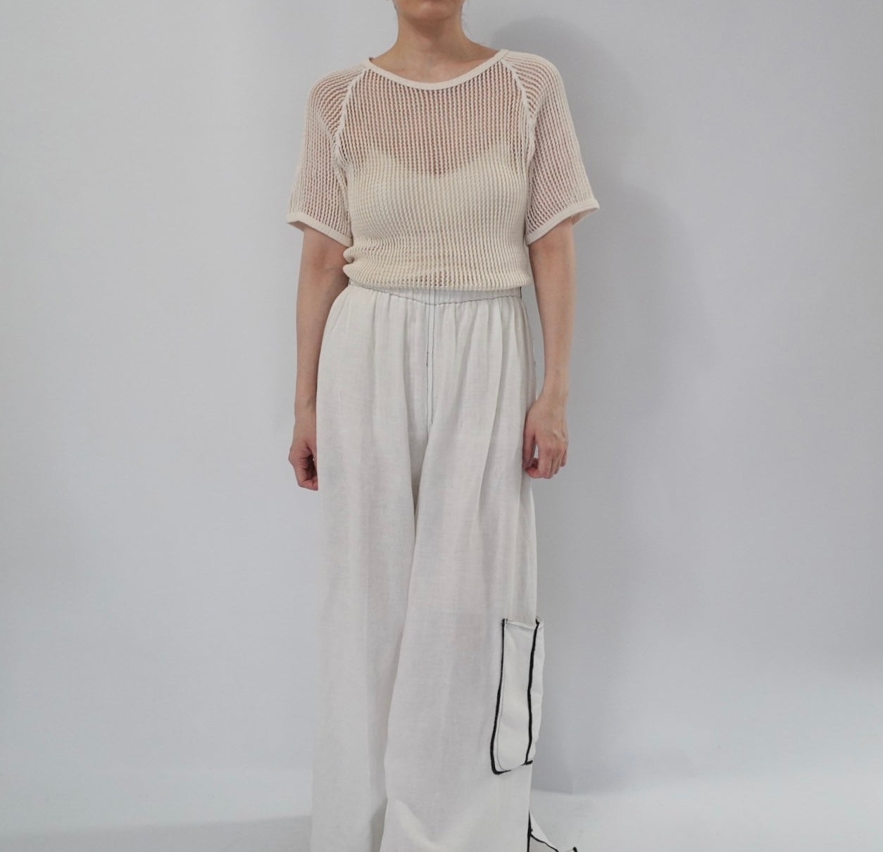90s Linen Wide Pants