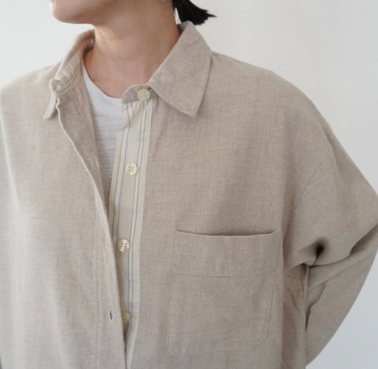 90s ”L.tavernier” Cotton Long Shirt Made in France