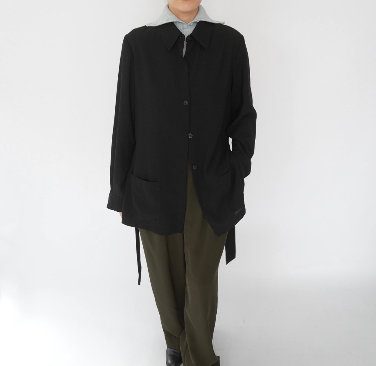 90s Belted Shirt Jacket