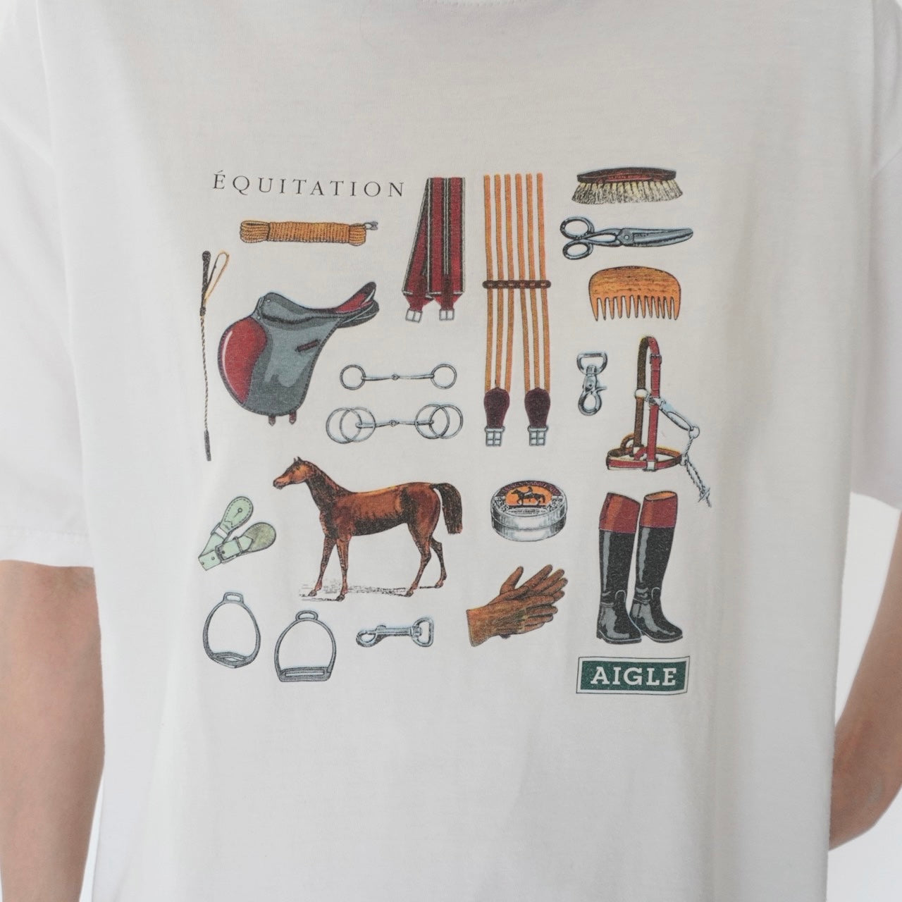 90s "AIGLE" Printed T-shirt Made in France